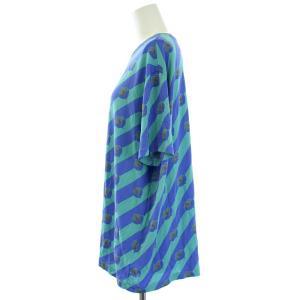 MM6 Maison Margiela マルタンマルジェラ 6 カットソー 半袖 花柄 ストライプ S 青 ブルー 緑 ミントグリーン