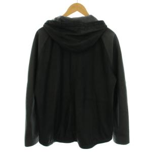 LANVIN レザージャケット レザーパーカー アウター フード ラムレザー 50 XL 黒 ブラック