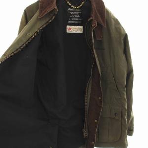 Back Channel BRITISH MILLERAIN ミラレイン コーデュロイ 切替 オイルド ジャケット ジップアップ アウター L カーキ