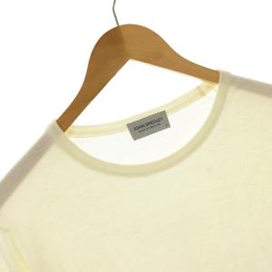 JOHN SMEDLEY エクストラファインメリノウールニット セーター カットソー 薄手 クルーネック プルオーバー 長袖 L アイボリー