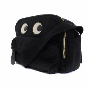 ANYA HINDMARCH アイズ EYES ショルダーバッグ ナイロン レザー 黒