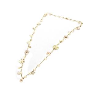 CHANEL B11 C ココマーク カメリア 七宝焼 ネックレス フェイクパール 白
