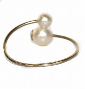 CHANEL B14 S ココマーク ビッグパール ブレスレット ホワイト ゴールド色