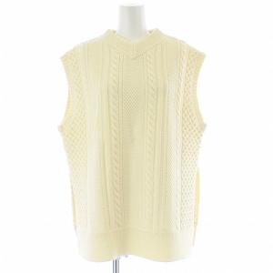 ウールケーブルニットベスト Vネック プルオーバー F アイボリー 1618-199-0488