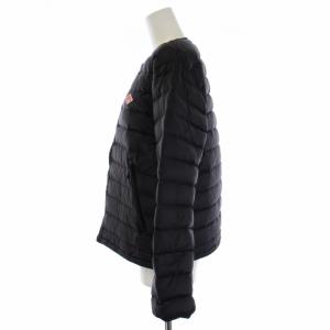 DANTON 20AW INNER DOWN ダウンジャケット ノーカラー ロゴ ワッペン ナイロン 38 M 黒 ブラック JD-8748