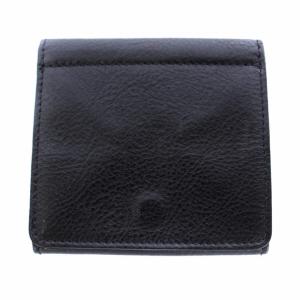 IL BISONTE 財布 二つ折り ミニ レザー 黒 ブラック