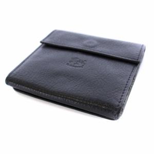 IL BISONTE 財布 二つ折り ミニ レザー 黒 ブラック