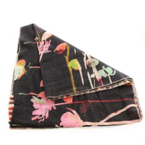 PAUL SMITH ストール マフラー ストライプ 花柄 ウール カシミヤ混 マルチカラー