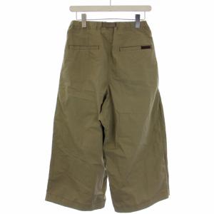 GRAMiCCi WEATHER BAGGY PANTS ウェザーバギーパンツ ワイドパンツ ジップフライ ベルト ロゴ F ベージュ GLP-18S018