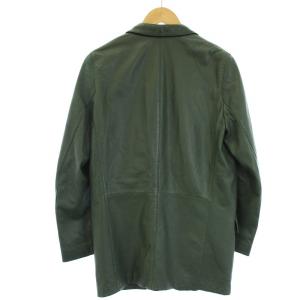 VALENTINO テーラードジャケット レザー 総裏地 アウター 44 S カーキ 緑 グリーン