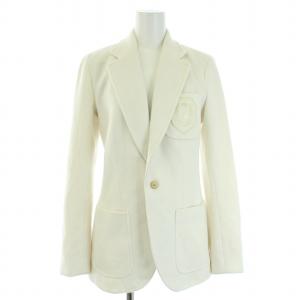 テーラードジャケット ウール ワッペン 0 XS 白 ホワイト