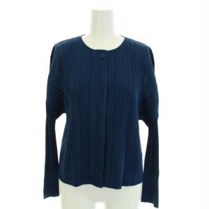 イッセイミヤケ プリーツカーディガン 3 ネイビー