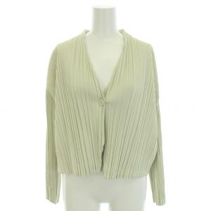 イッセイミヤケ PP73-JD501 プリーツカーディガン 長袖 3 L ベージュ