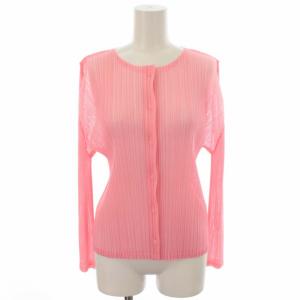 イッセイミヤケ プリーツカーディガン メッシュ 3 ライトピンク