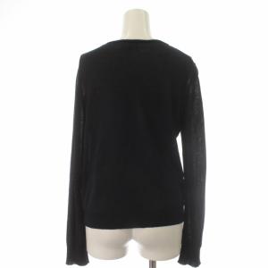 MARGARET HOWELL カーディガン ニット ウール カシミヤ混 絹混 シルク混 長袖 3 L 紺 ネイビー