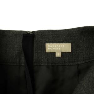 MARGARET HOWELL 21AW ファインフランネル FINE FLANNEL スカート ロング マキシ フレア タック ウール 1 S グレー