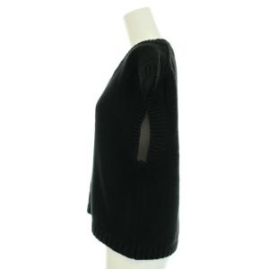 MHL. 22AW コースコットンリネン COARSE COTTON LINEN ニットベスト プルオーバー 2 M 黒 ブラック