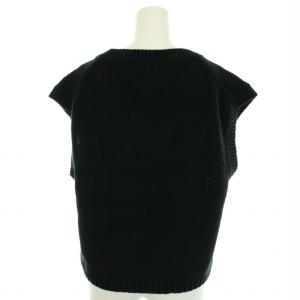 MHL. 22AW コースコットンリネン COARSE COTTON LINEN ニットベスト プルオーバー 2 M 黒 ブラック