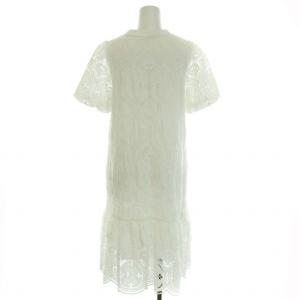 Diagram GRACE CONTINENTAL 22SS カットワークワンピース ロング キーネック 半袖 レース 総柄 裾スカラップ 36 白