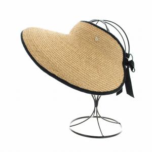 HELEN KAMINSKI 23SS MITA UPF50 アイコニック ラフィアブレード サンバイザー 帽子 リボン OS ナチュラル ミッドナイト