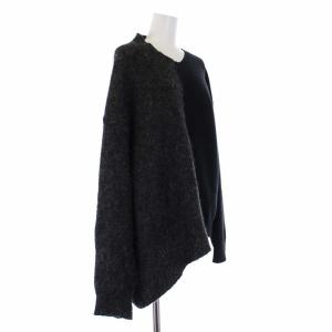 Martin Margiela 6 17AW アシンメトリーモヘヤニット セーター 長袖 切替 M グレー S32HA0470