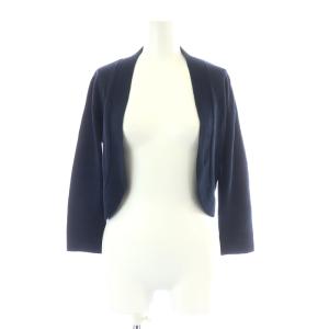 ボレロ カーディガン ニット 七分袖 XS 紺 ネイビー