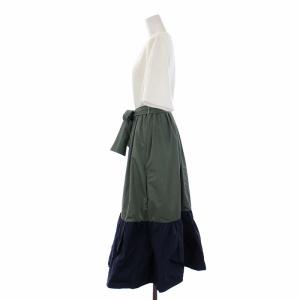 Grace Class 22AW タフタコンビTeeワンピース 半袖 ロング 36 S 白 紺 緑 ホワイト ネイビー グリーン 0222332218