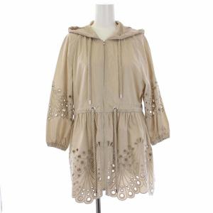 Grace Class 22SS カットワークフードブルゾン ジャケット パーカー ジップアップ 刺繍 36 S ベージュ 0221101106