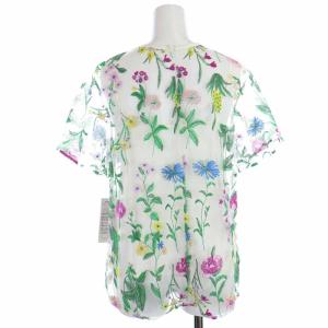 Grace Class 18SS フラワー刺繍チュールトップ ブラウス プルオーバー シアー シースルー ボタニカル刺繍 ペチコート付き 半袖 36