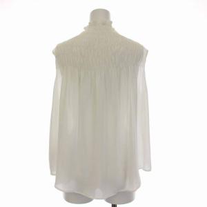 Diagram GRACE CONTINENTAL 18AW シャーリングスタンド衿ノースリーブ ブラウス カットソー 36 S M 白 ホワイト