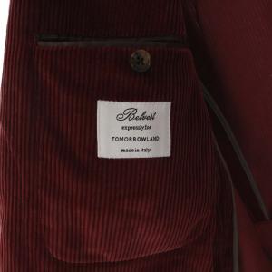 TOMORROWLAND Belvest コーデュロイ テーラードジャケット シングル 3B サイドベンツ 48 L 赤 レッド