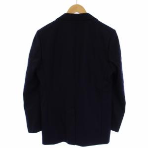 TOMORROWLAND テーラードジャケット 背抜き シングル 3B 金ボタン 裏地チェック ウール L 紺 ネイビー 54-07-44-07103