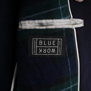 TOMORROWLAND テーラードジャケット 背抜き シングル 3B 金ボタン 裏地チェック ウール L 紺 ネイビー 54-07-44-07103