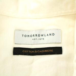TOMORROWLAND 22AW コットンカシミヤフランネル ワンピースカラー シャツ 長袖 M 白 ホワイト 63-01-25-01301