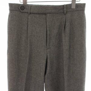 Paul Stuart 21AW ミニハウンドトゥースイージーパンツ スラックス 裾ダブル ウール混 46 M グレー J1R89-653-04