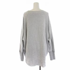 AMERICANA スウェット トレーナー プルオーバー 長袖 クルーネック サイドファスナー プリント グレー