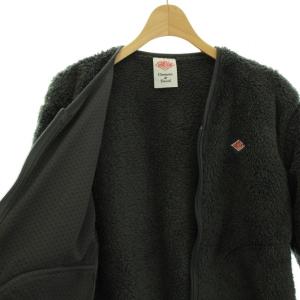DANTON ハイパイルフリースジップVネックジャケット アウター ボア ノーカラー 38 M グレー