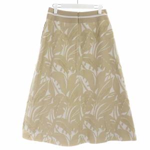 ADORE 20SS リーフジャガードスカート Aラインスカート フレアスカート ロング 36 S ベージュ 5310120403