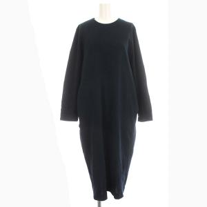 19SS ニット ワンピース ロング 長袖 36 S ネイビー 紺