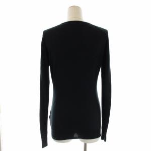 JOHN SMEDLEY ニットカーディガン 長袖 クルーネック ウール M 黒 ブラック
