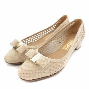 VARAWOVEN パンプス アーモンドトゥ ヴァラ リボン 編み込み レザー 8.5D