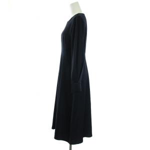 ANAYI 21AW ワンピース ロング 長袖 切替 38 M 紺 ネイビー