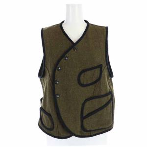 16SS ビンテージメルトン ビーチパンベスト ジャケット ウール 1 S カーキ K1409SJ184
