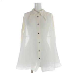 ブラウス シャツ シアー シースルー 長袖 白 ホワイト