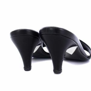 CHANEL ココマーク ミュール サンダル ピンヒール レザー 36.5 黒