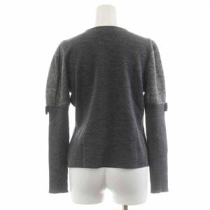 M'S GRACY ニット セーター クルーネック 長袖 ウール モヘヤ混 リボン 42 L グレー