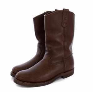 RED WING ペコスブーツ ミドル レザー 羽根タグ 7D 25cm ブラウン