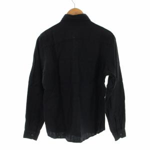 GUY ROVER ビームス別注 ミリタリーシャツ カジュアル 長袖 麻 リネン S 黒 ブラック 24-11-1803-531