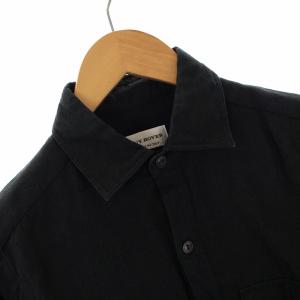 GUY ROVER ビームス別注 ミリタリーシャツ カジュアル 長袖 麻 リネン S 黒 ブラック 24-11-1803-531