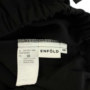 ENFOLD 20AW PEライトクロス ワイドゴムPT スラックス ワイドパンツ イージーパンツ 38 M 黒 ブラック
